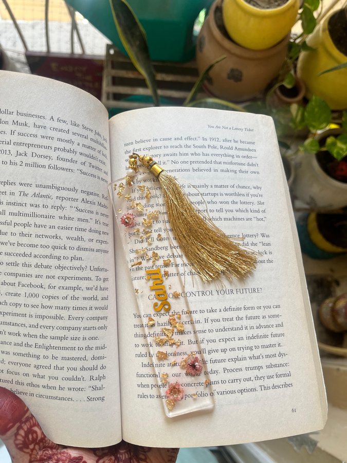 Personalised name resin bookmark with tassel