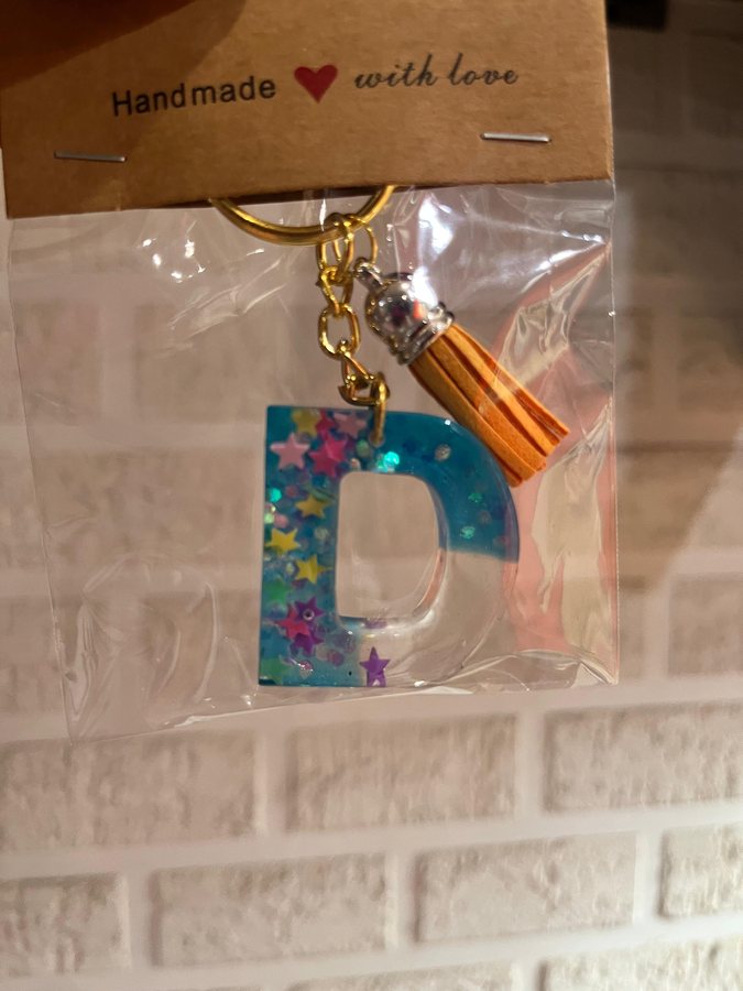 Blue star resin keyring