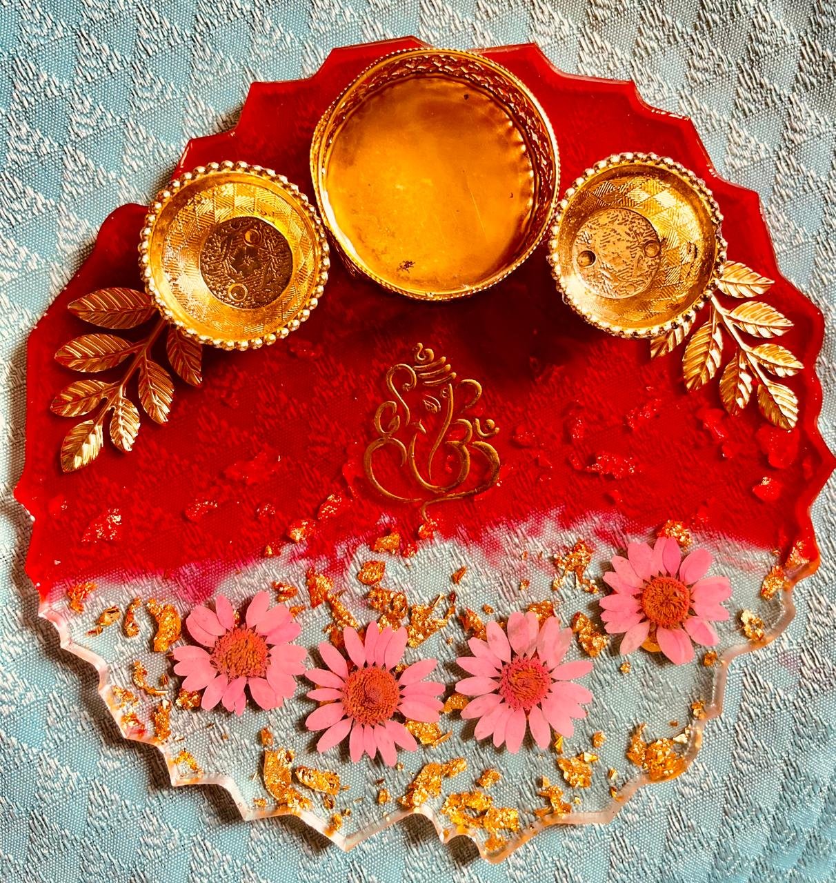 Red Festive Pooja Thali