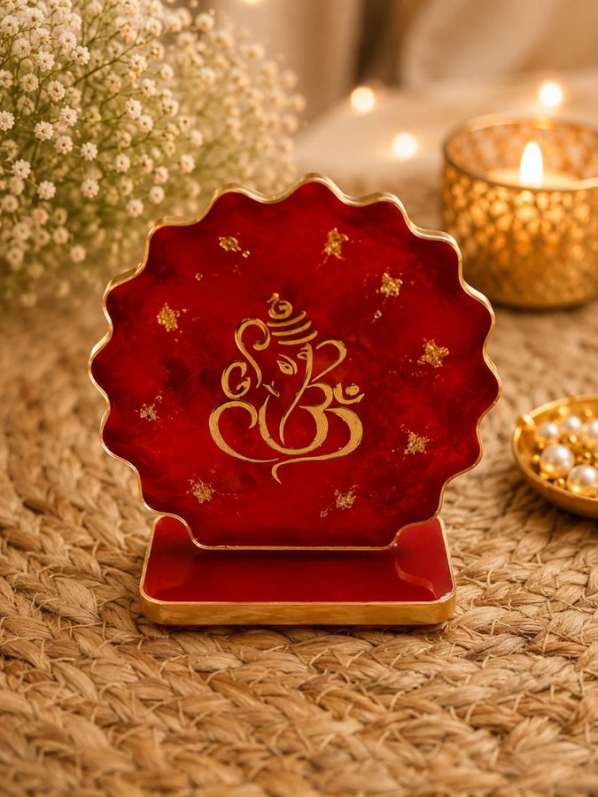 Red gold Ganesha standee