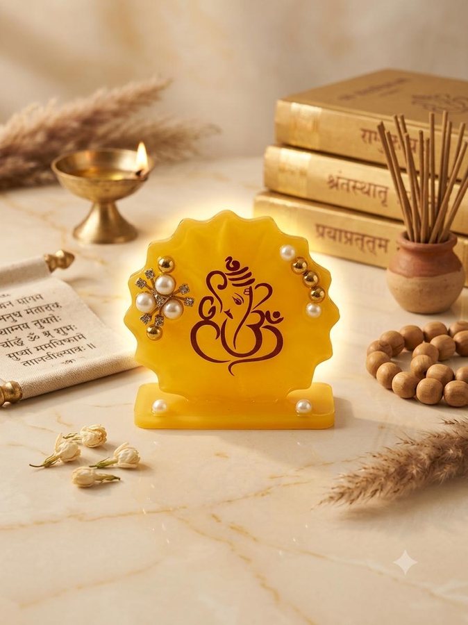 Golden yellow Ganesha standee